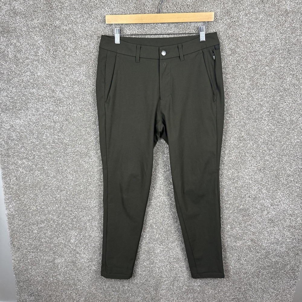 Lululemon Men's ABC commission SKINNY FIT Pants Trousers in Dark Green